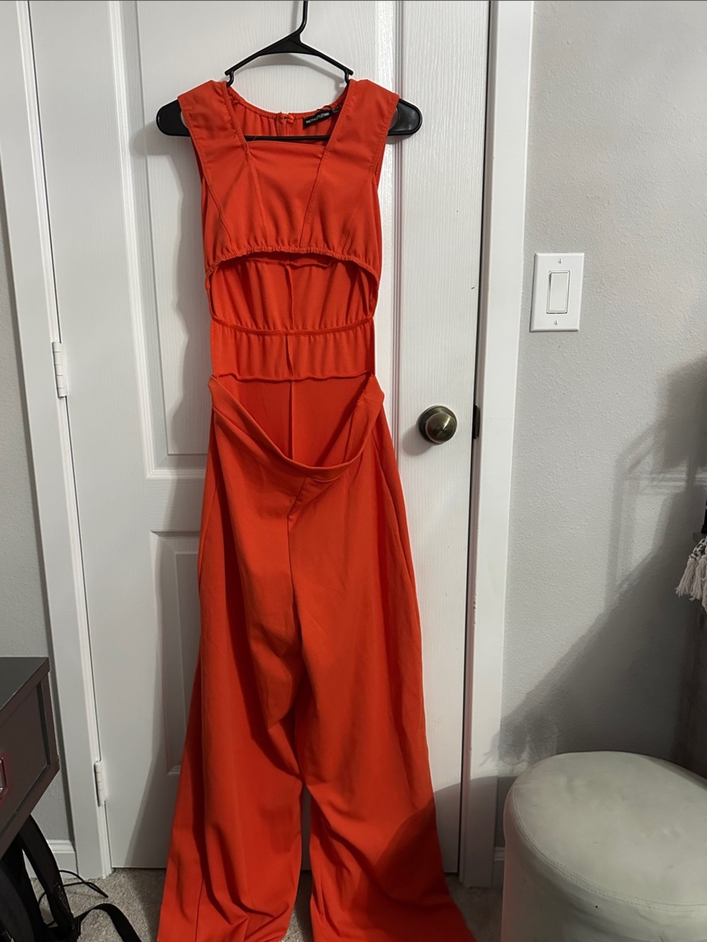 Red Cutout Wide-Leg Jumpsuit